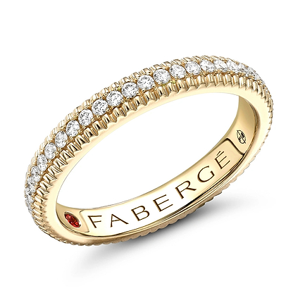 Yellow Gold Diamond Fluted Eternity Ring | Fabergé