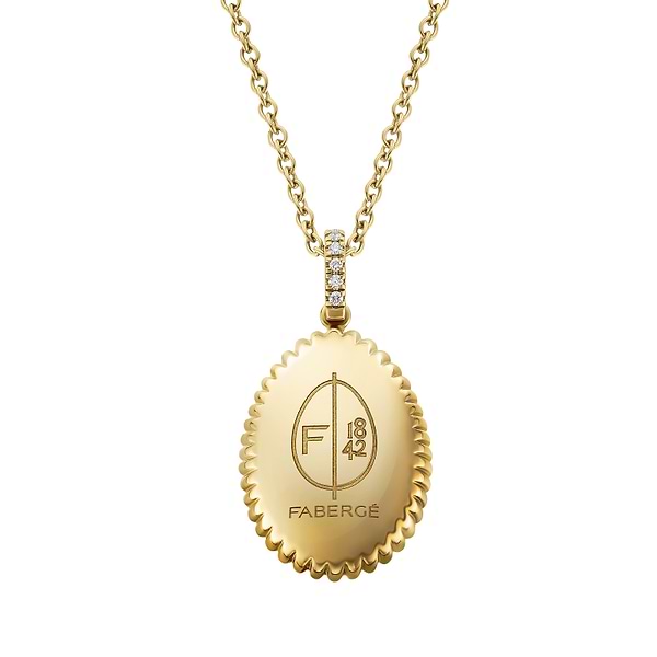 Colours Of Love Yellow Gold Mini Fluted Diamond Egg Pendant