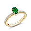 Yellow Gold Oval Emerald Fluted Ring with Diamond Shoulders | Fabergé