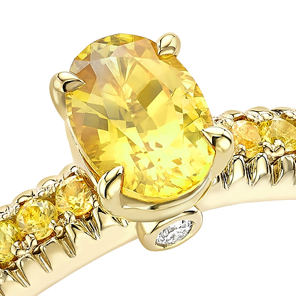 Yellow Gold Yellow Sapphire Fluted Ring with Yellow Sapphire Shoulders | Fabergé