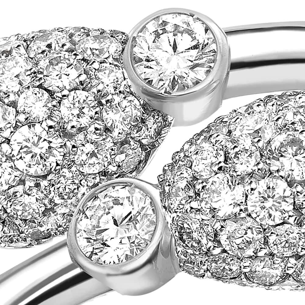 White Gold Diamond Crossover Ring | Fabergé 2