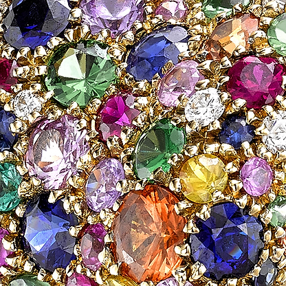 Yellow Gold Multicoloured Gemstone Grand Ring | Fabergé