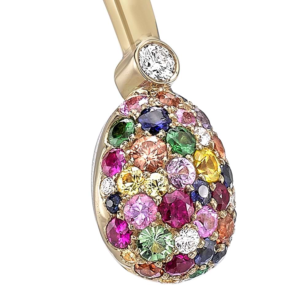Yellow Gold Multicoloured Gemstone Open Bracelet | Fabergé 2