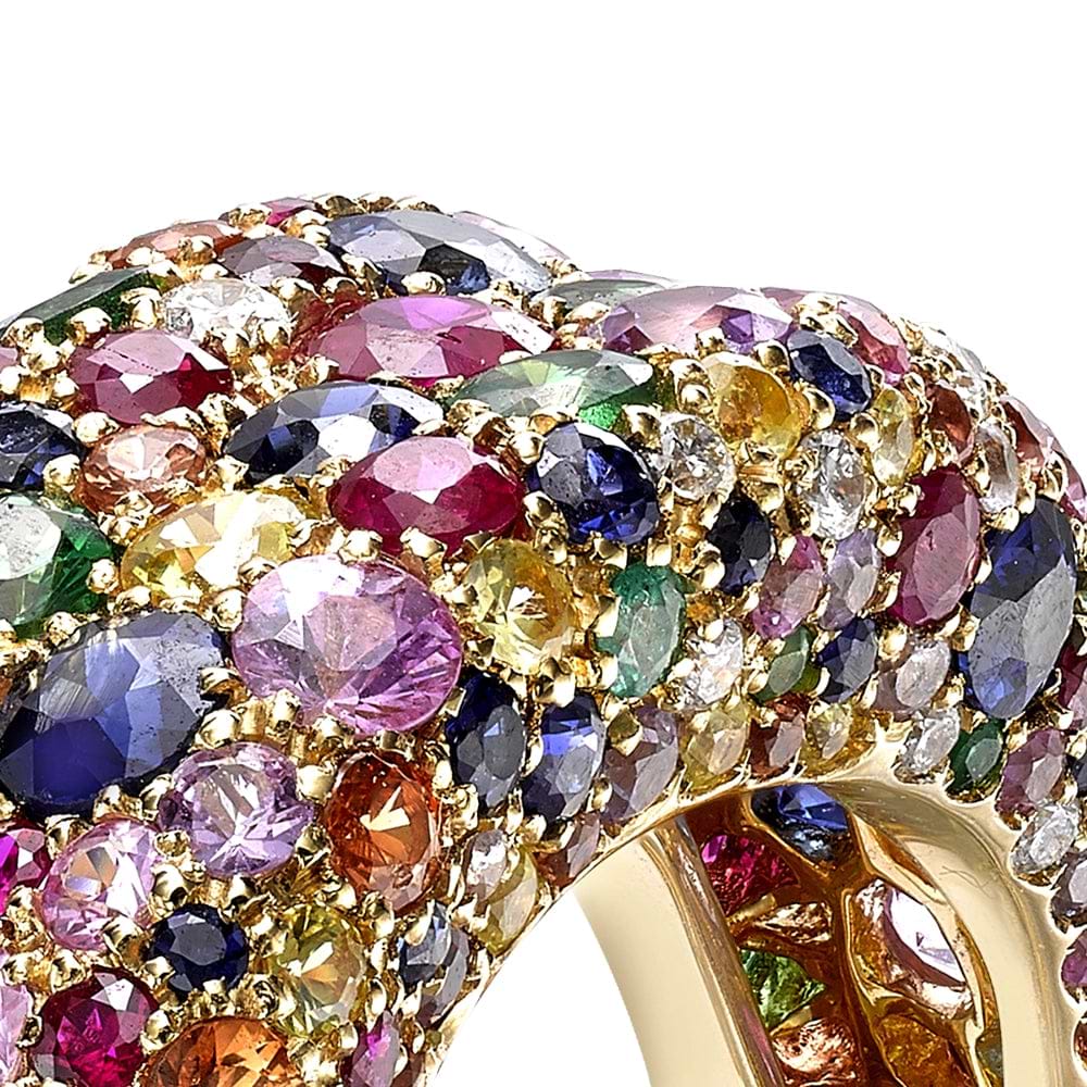 Emotion Yellow Gold Multicoloured Gemstone Petite Ring | Fabergé 2