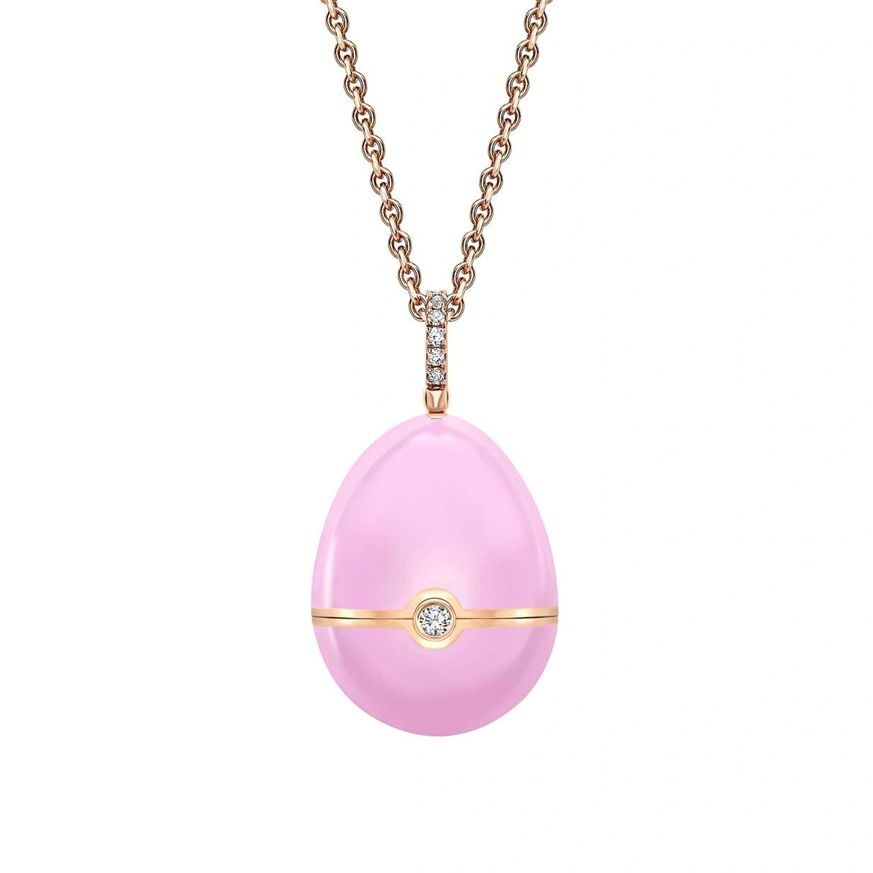 Rose Gold, Diamond & Pink Sapphire Heart Surprise Locket with Pink Lacquer | Fabergé 2