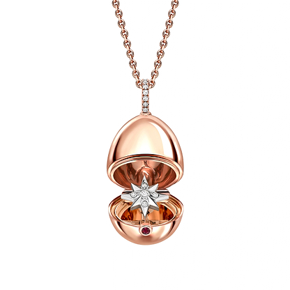 Rose Gold Diamond Set Star Surprise Locket | Fabergé