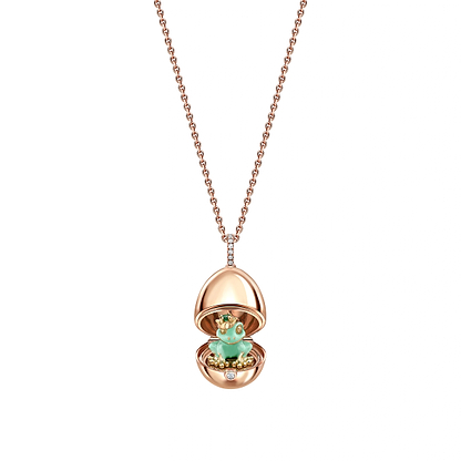 Rose Gold & Green Lacquer Frog Surprise Locket | Fabergé