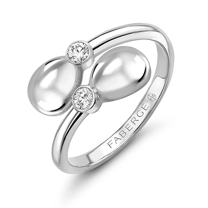 White Gold Crossover Ring | Fabergé