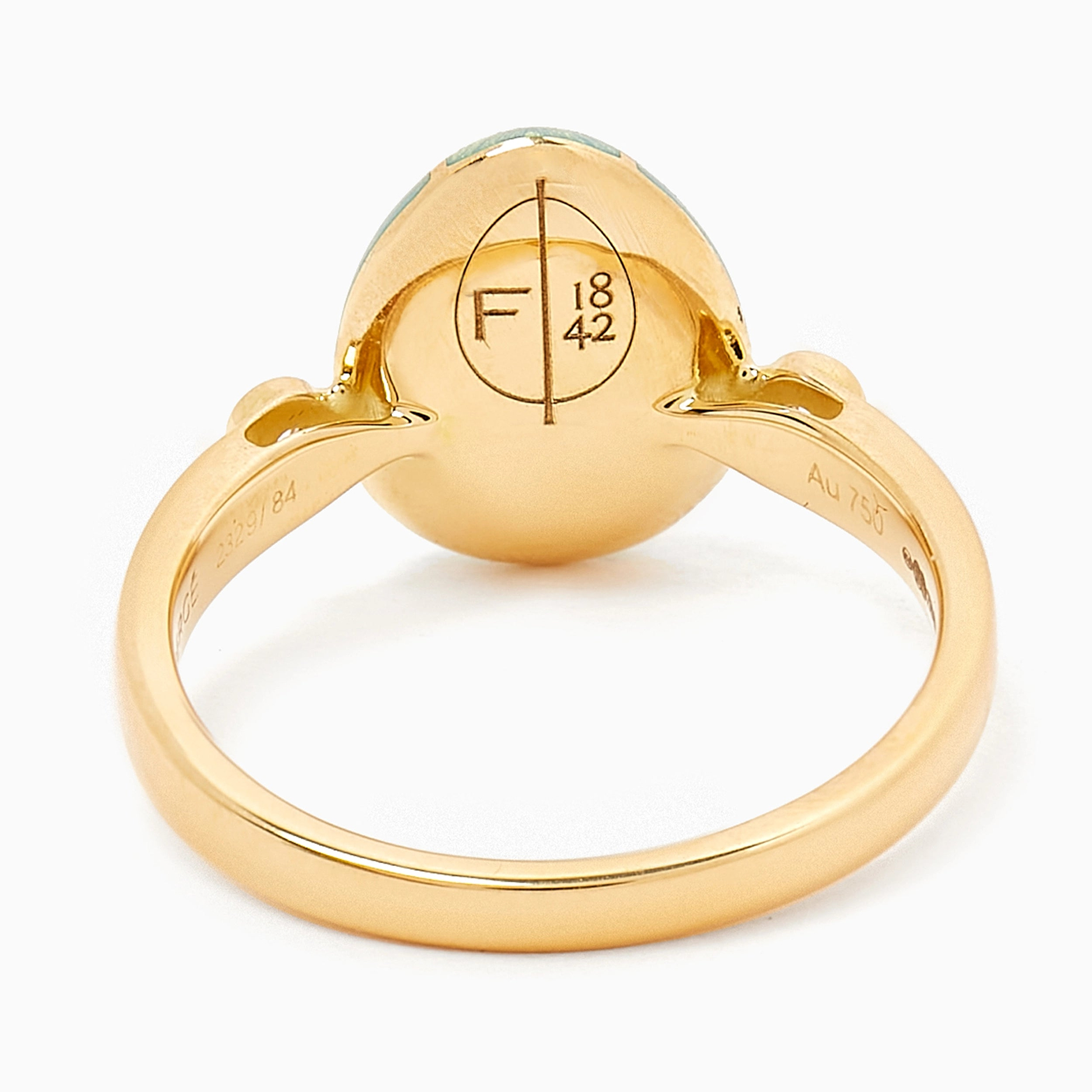 Fabergé Guilloché Enamel Egg Ring in Yellow Gold