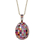 Fabergé Imperial Yellow Gold Mosaic Ruby, Sapphire & Diamond Egg Pendant