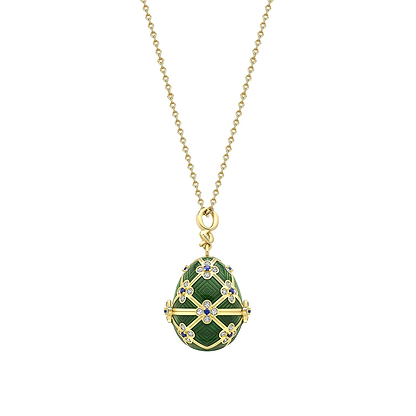 Limited Edition Yellow Gold & Green Guilloché Enamel Octopussy Egg Surprise Locket | Fabergé