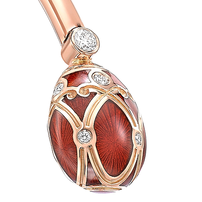 Rose Gold, Diamond & Red Enamel Open Bracelet | Fabergé