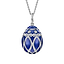 White Gold Diamond & Royal Blue Guilloché Enamel Egg Pendant | Fabergé