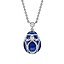White Gold Diamond & Royal Blue Guilloché Enamel Petite Egg Pendant | Fabergé