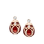 Rose Gold Diamond & Red Guilloché Enamel Earstuds | Fabergé