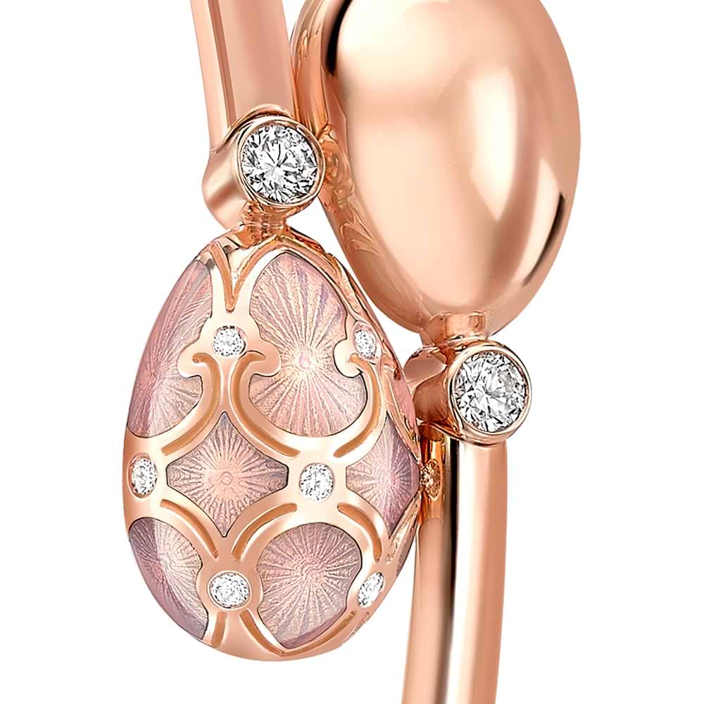 Rose Gold, Diamond & Pink Enamel Crossover Bracelet | Fabergé 2