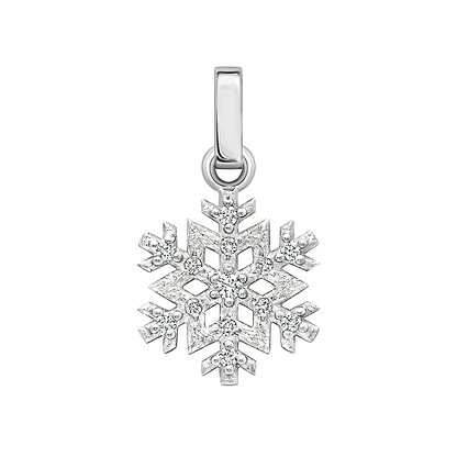 White Gold and Diamond Snowflake Charm | Fabergé