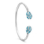 White Gold Diamond & Teal Guilloché Enamel Open Bracelet | Fabergé