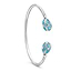 White Gold Diamond & Teal Guilloché Enamel Open Bracelet | Fabergé