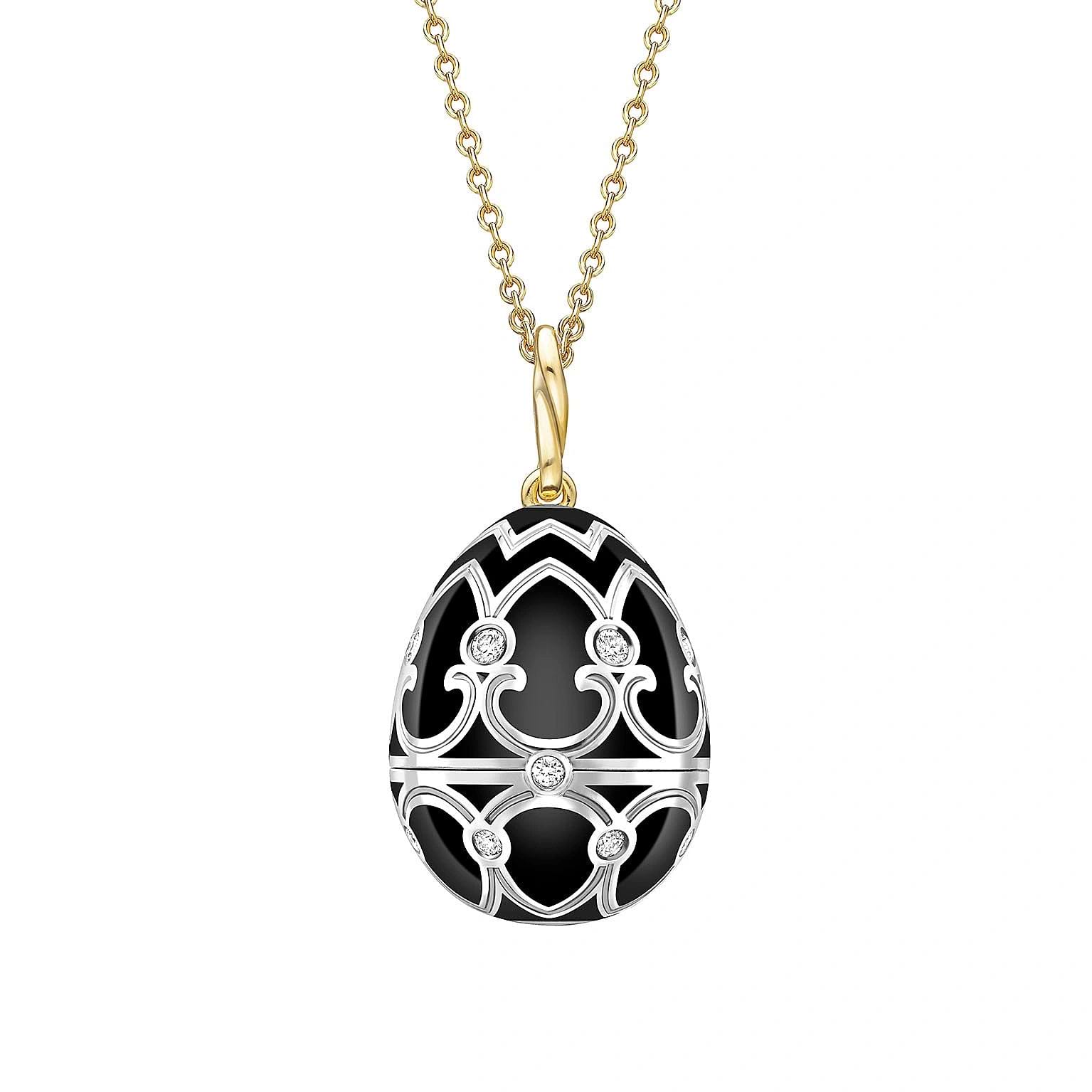 Heritage Yellow and White Gold Diamond and Black Enamel Penguin Surprise Locket 2