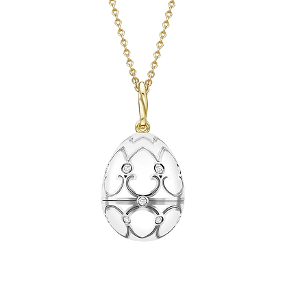 Yellow and White Gold Diamond and Black Enamel Seal Pup Surprise Locket | Fabergé
