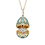 Yellow Gold Diamond & Teal Guilloché Enamel Trembling Star Surprise Locket | Fabergé