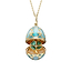 Yellow Gold Diamond & Turquoise Guilloché Enamel Clover Surprise Locket | Fabergé