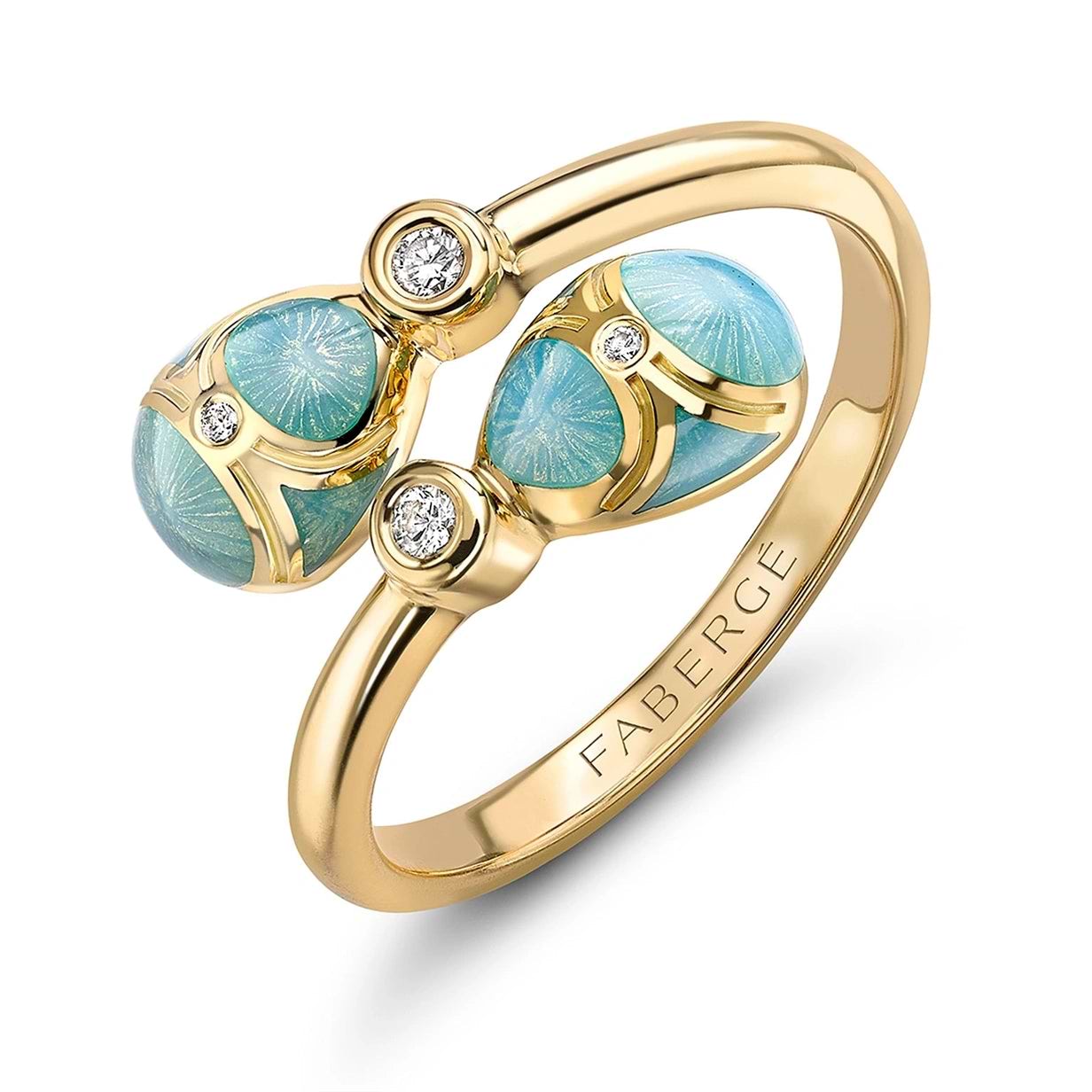 Forever Crossover Ring with Guilloché Enamel