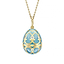 Yellow Gold Diamond & Turquoise Guilloché Enamel Egg Pendant | Fabergé