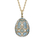 Yellow Gold Diamond & Turquoise Guilloché Enamel Grand Egg Pendant | Fabergé