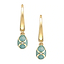 Yellow Gold Diamond & Turquoise Guilloché Enamel Hoop Drop Earrings | Fabergé