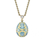 Yellow Gold Diamond & Turquoise Guilloché Enamel Petite Egg Pendant  | Fabergé