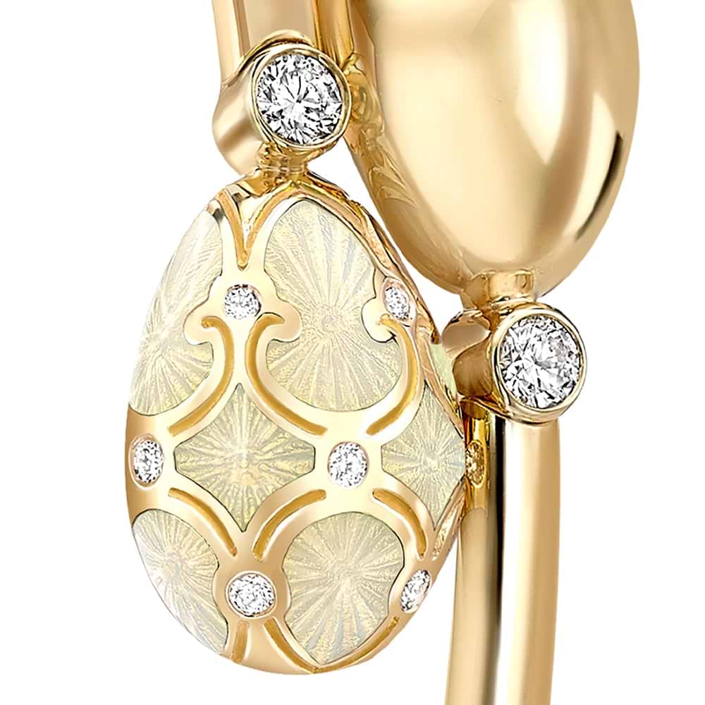 Yellow Gold, Diamond & White Enamel Crossover Bracelet | Fabergé 2