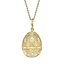 Yellow Gold Diamond & White Guilloché Enamel Egg Pendant | Fabergé