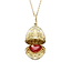 white enamel heart locket