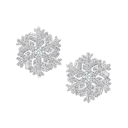 Platinum Diamonds 'Winter'  Snowflake Earrings