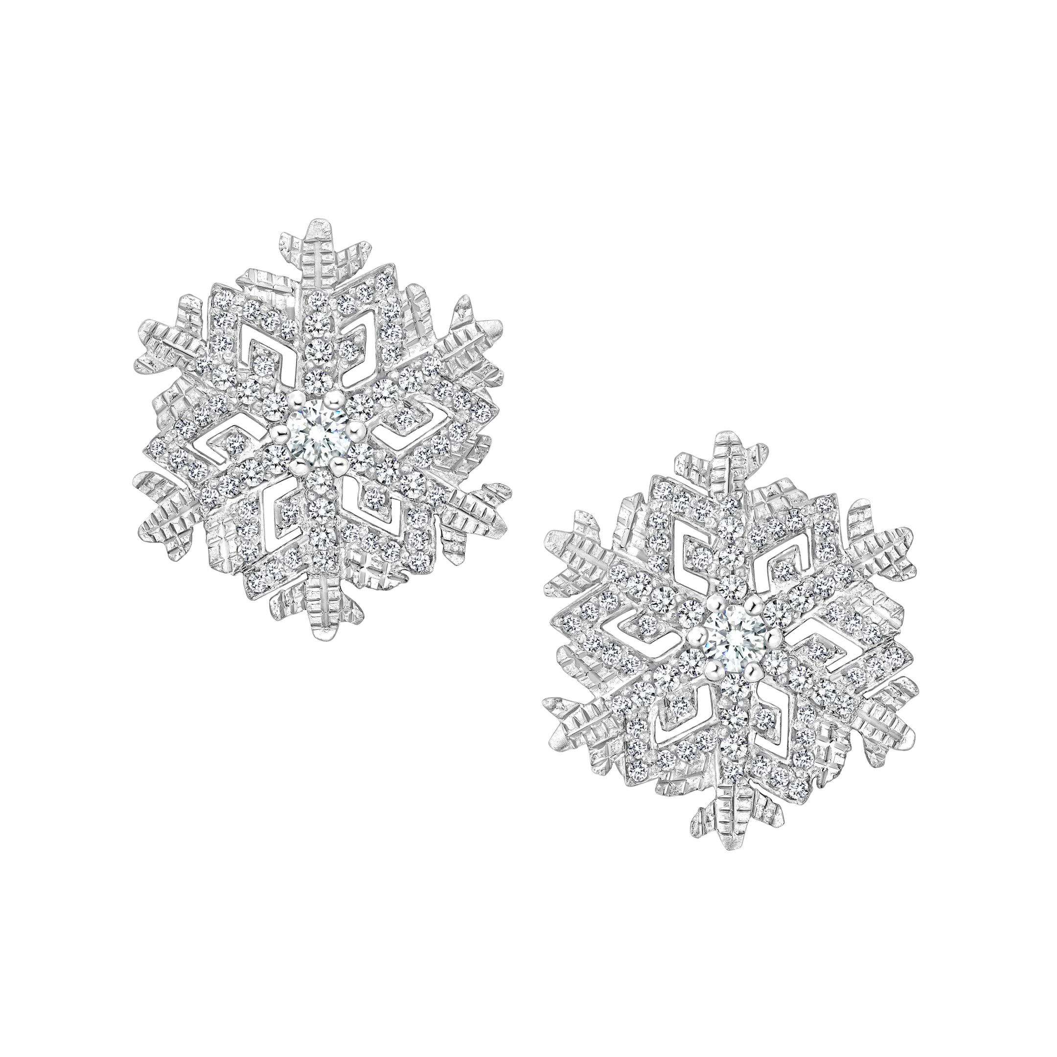 Platinum Diamonds 'Winter'  Snowflake Earrings