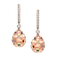Brushed Rose Gold Diamond & Multicoloured Gemstone Egg Drop Earrings | Fabergé