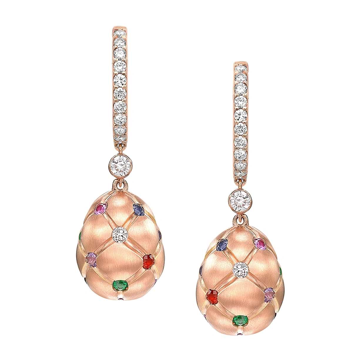 Forever Quilted Egg Drop Earrings Gemstones