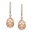 Brushed Rose Gold & Diamond Set Egg Drop Earrings | Fabergé