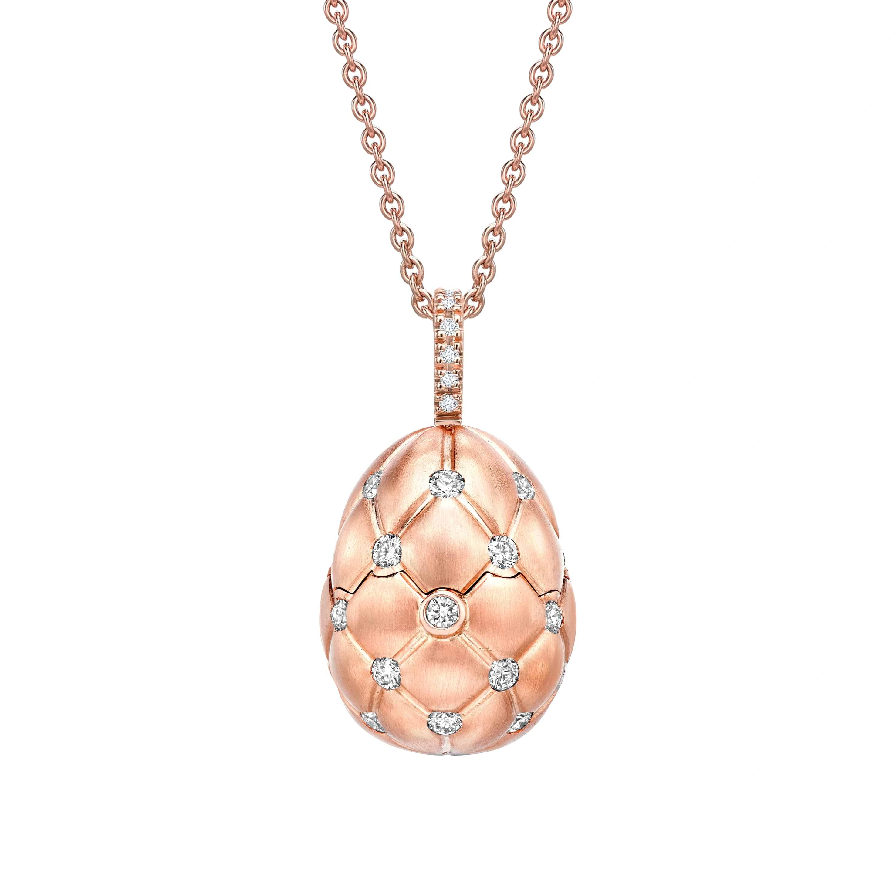 Brushed Rose Gold & Diamond Set Ruby Heart Surprise Locket | Fabergé 2