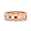 Treillage Brushed Rose Gold & Multicoloured Gemstone Set Ring | Fabergé
