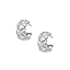 Brushed White Gold Diamond Huggie Hoop Earrings | Fabergé