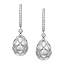 Brushed White Gold & Diamond Set Egg Drop Earrings | Fabergé