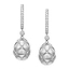 Brushed White Gold & Diamond Set Egg Drop Earrings | Fabergé