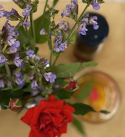 Rose and sage honey for summer solstice