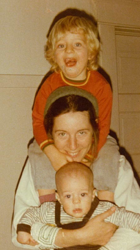 Vintage photograph of Catherine Hunziker with her children