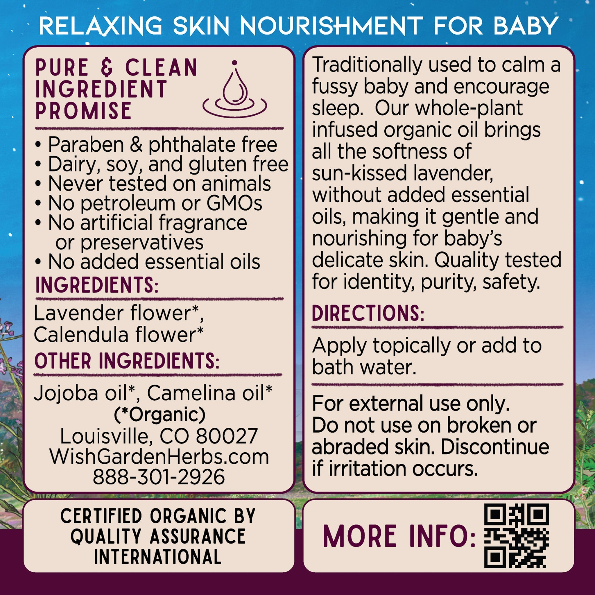 Oh Baby! Lavender Oil Ingredients & Supplement Facts