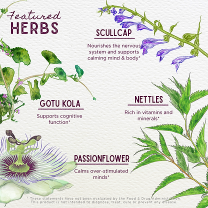 Featured Herbs in Attention Ally, Focus Friend for Kids