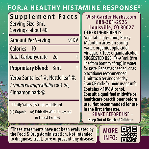 Kick-Ass Allergy, Seasonal Rescue For Pregnancy 4oz Jigger Supplement Facts and Suggested Use